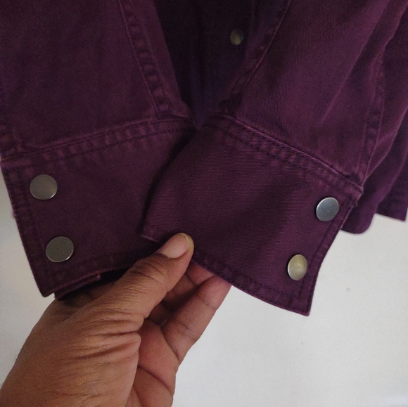 Loft Purple Women's Hooded Zip Up Utility Jacket Size M - Picture 2 of 12